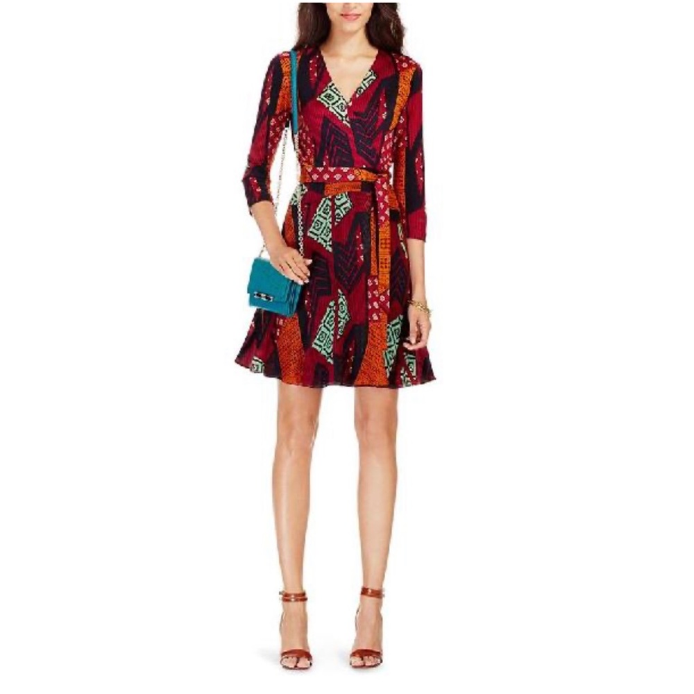 Diane Von Furstenberg Irina Tribal Print Combo dress